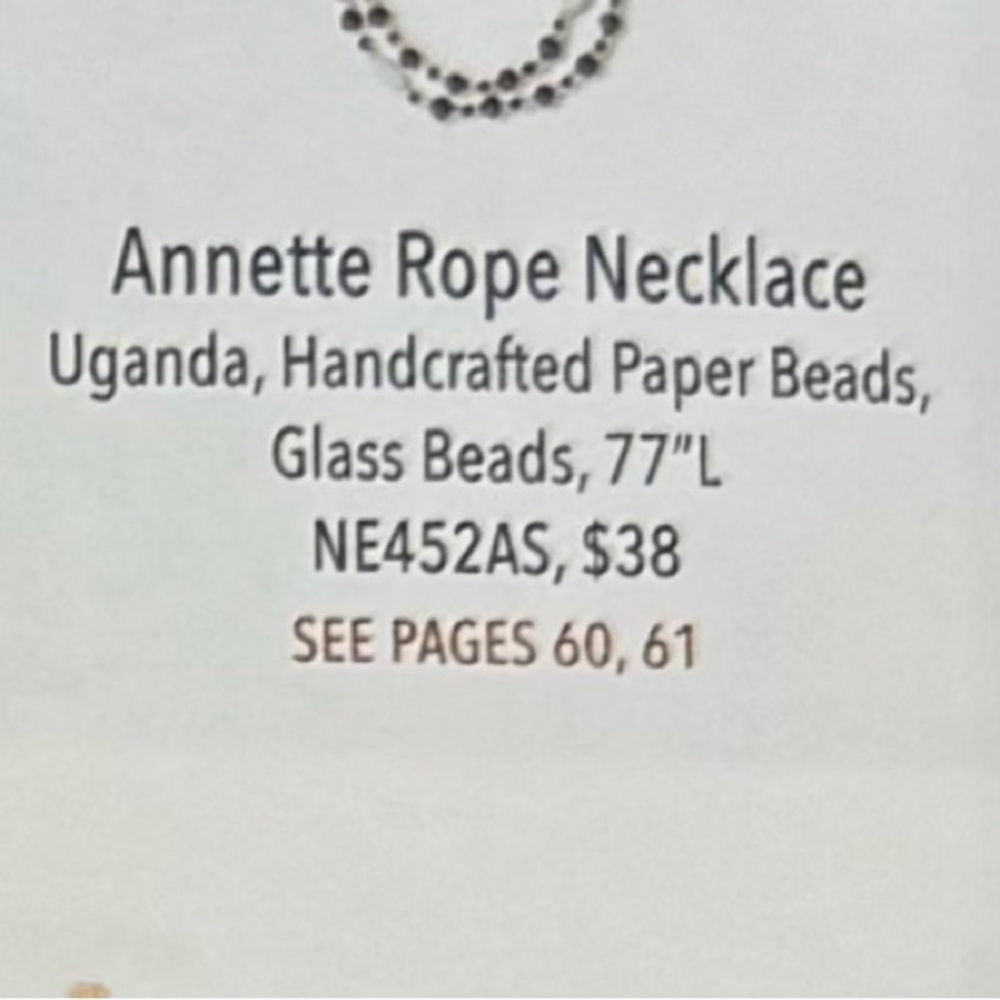 Noonday Collection Annette Rope Necklace, Multicolor Beaded - Picture 2 of 2